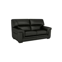 Canapé cuir Valentina - Noir - 2 places