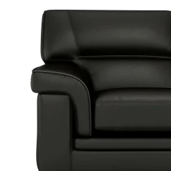 Canapé cuir Valentina - Noir - 2 places