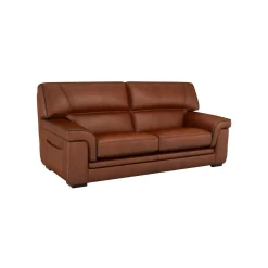 Canapé cuir Valentina - Whisky - 3 places