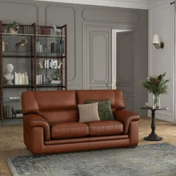 Canapé cuir Valentina - Whisky - 2 places
