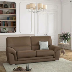 Canapé cuir Vittoria - Biscuit - 3 places