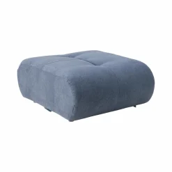 Canapé d'angle modulable tissu avec pouf Benny - Bleu