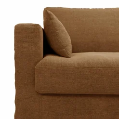 Canapé lin déhoussable Martigues - Caramel - 3 places