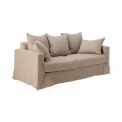 Canapé lin déhoussable Moëze - Naturel - 4 places
