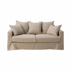 Canapé lin déhoussable Moëze - Naturel - 4 places