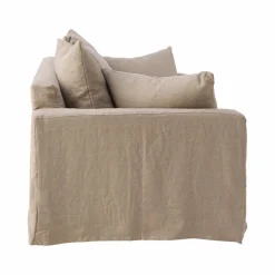 Canapé lin déhoussable Moëze - Naturel - 4 places