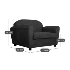 Canapé microfibre aspect cuir vieilli Owen - 2 places