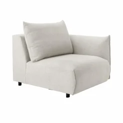 Canapé panoramique tissu Solal - Beige - Méridienne gauche