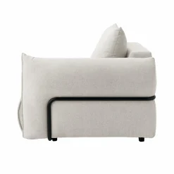 Canapé panoramique tissu Solal - Beige - Méridienne gauche