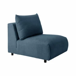 Canapé panoramique tissu Solal - Bleu - Méridienne droite