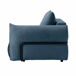 Canapé panoramique tissu Solal - Bleu - Méridienne droite