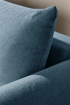 Canapé panoramique tissu Solal - Bleu - Méridienne droite