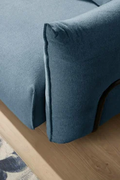 Canapé panoramique tissu Solal - Bleu - Méridienne droite