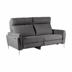 Canapé relax électrique tissu Boston - Ardoise - 3 places