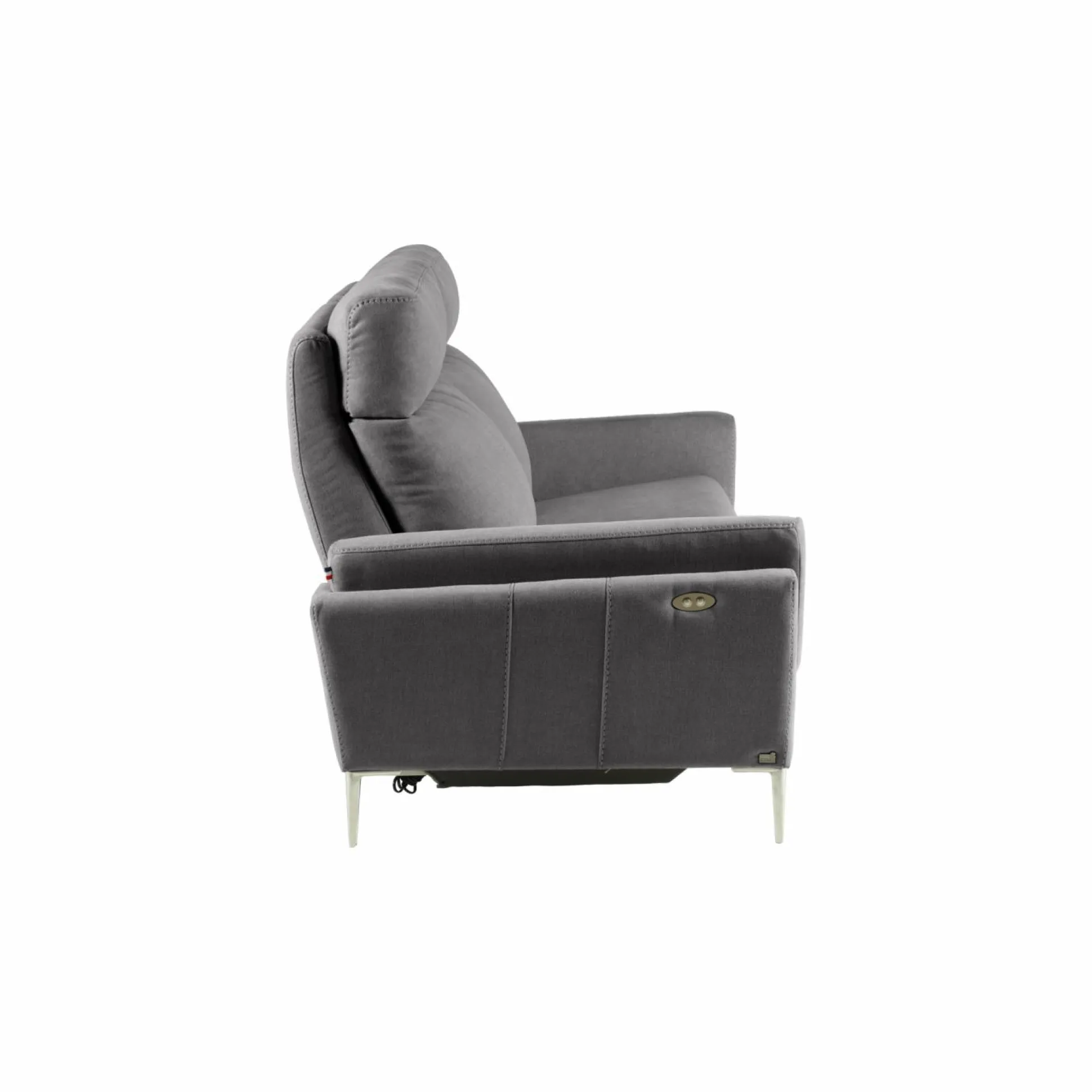 Canapé relax électrique tissu Boston - Ardoise - 3 places