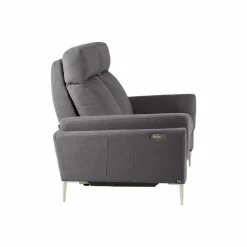 Canapé relax électrique tissu Boston - Ardoise - 2 places