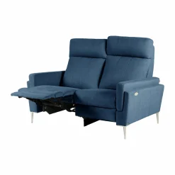 Canapé relax électrique tissu Boston - Bleu Jean - 2 places - relax à gauche