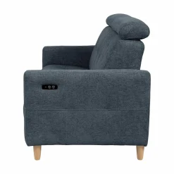 Canapé relax électrique tissu Chambord - Bleu - 2 places