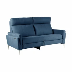 Canapé relax électrique tissu Boston - Bleu Jean - 3 places - relax à gauche