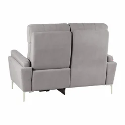 Canapé relax électrique tissu Boston - Gris Clair - 2 places - relax à droite