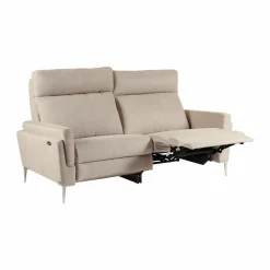 Canapé relax électrique tissu Boston - Naturel - 3 places