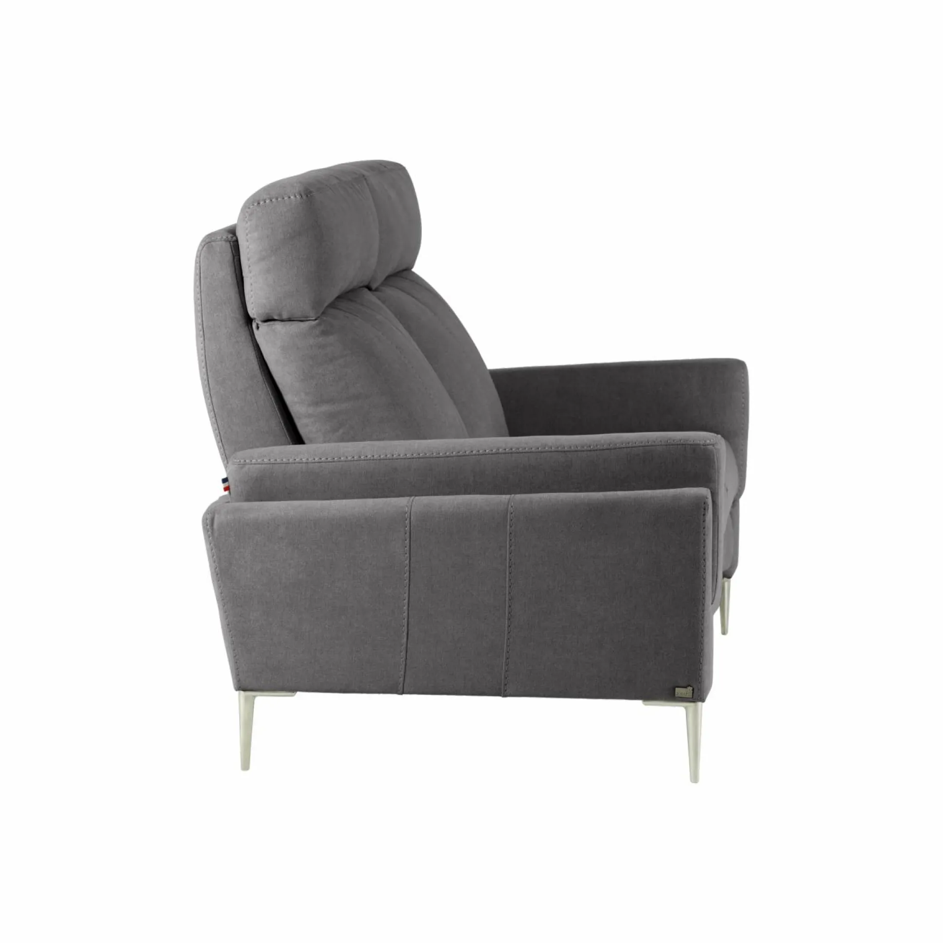 Canapé relax électrique tissu Boston - Ardoise - 2 places - relax à droite