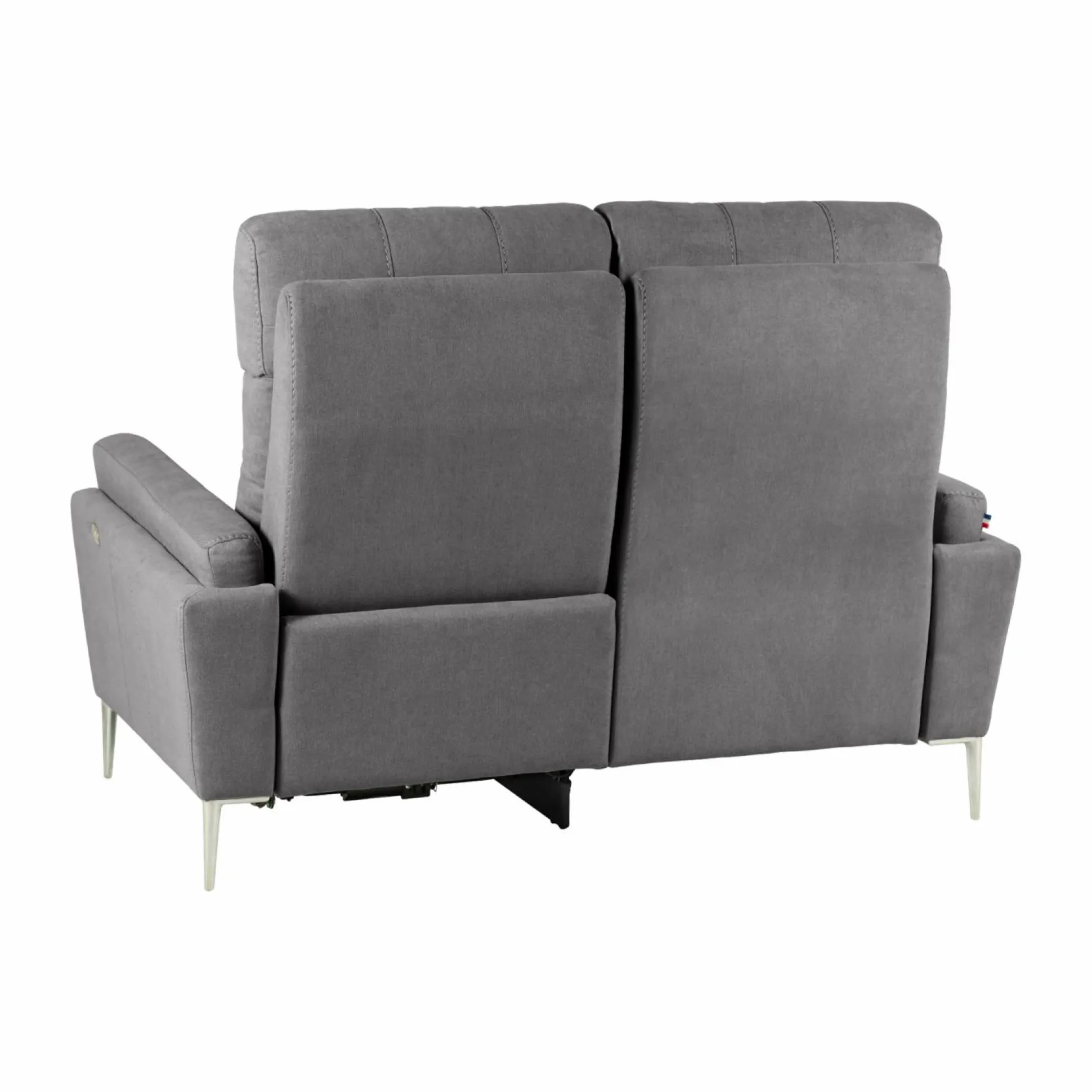 Canapé relax électrique tissu Boston - Ardoise - 2 places - relax à droite