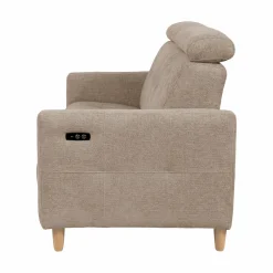 Canapé relax électrique tissu Chambord - Beige - 3 places