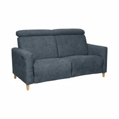 Canapé relax électrique tissu Chambord - Bleu - Grand 2 places