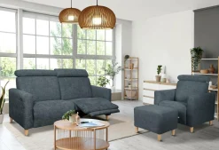 Canapé relax électrique tissu Chambord - Bleu - Grand 2 places