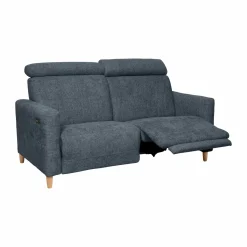 Canapé relax électrique tissu Chambord - Bleu - Grand 2 places