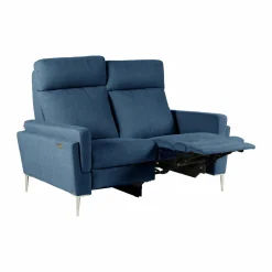 Canapé relax électrique tissu Boston - Bleu Jean - 2 places