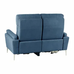 Canapé relax électrique tissu Boston - Bleu Jean - 2 places