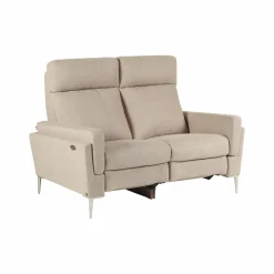 Canapé relax électrique tissu Boston - Naturel - 2 places