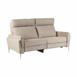 Canapé relax électrique tissu Boston - Naturel - 3 places - relax à droite