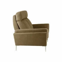 Canapé relax électrique tissu Boston - Kaki - 2 places - relax à droite
