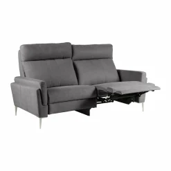 Canapé relax électrique tissu Boston - Ardoise - 3 places - relax à droite