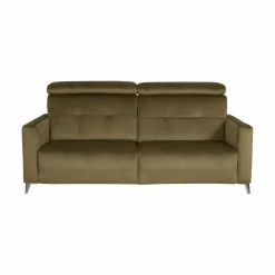 Canapé relax électrique velours Cheverny - Vert Kaki - 3 places