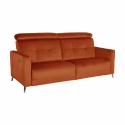 Canapé relax électrique velours Cheverny - Rouille - 3 places