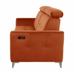 Canapé relax électrique velours Cheverny - Rouille - 3 places