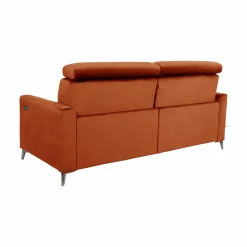 Canapé relax électrique velours Cheverny - Rouille - 3 places