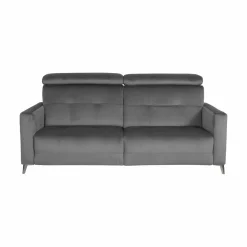 Canapé relax électrique velours Cheverny - Gris Anthracite - 3 places