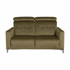 Canapé relax électrique velours Cheverny - Vert Kaki - 2 places