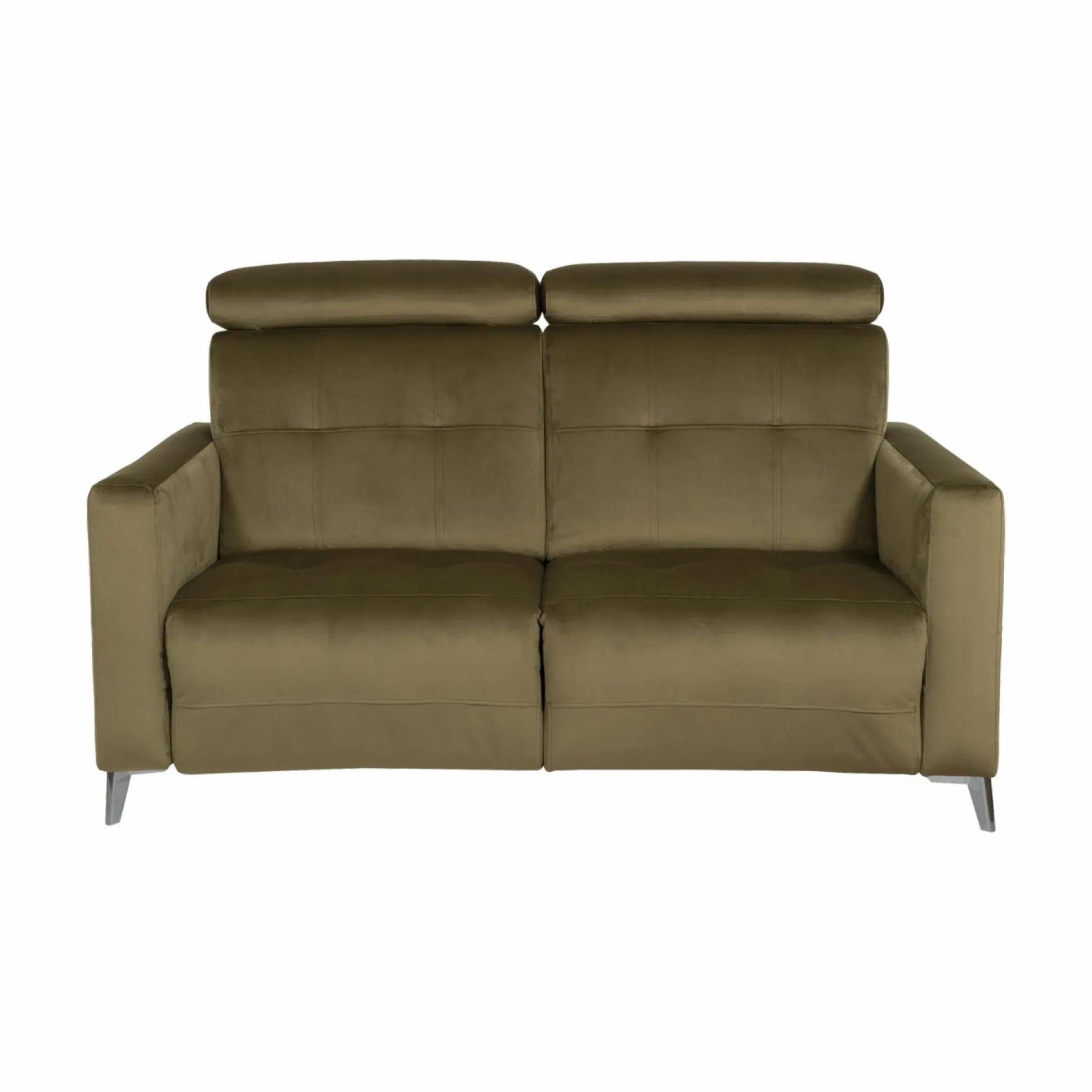 Canapé relax électrique velours Cheverny - Vert Kaki - 2 places