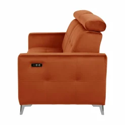 Canapé relax électrique velours Cheverny - Rouille - 2 places