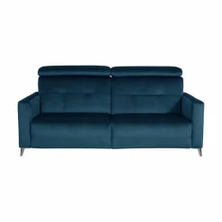 Canapé relax électrique velours Cheverny - Bleu Canard - Grand 2 places
