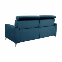 Canapé relax électrique velours Cheverny - Bleu Canard - Grand 2 places