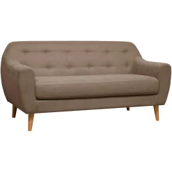 Canapé tissu Agathe - Grège - 2 places