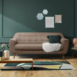 Canapé tissu Agathe - Grège - 2 places