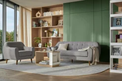 Canapé tissu Agathe - Gris Clair - 2 places